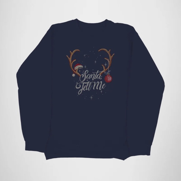 Ariana Grande Tops - Ariana Grande, Santa Tell Me, Navy Sweatshirt NEW